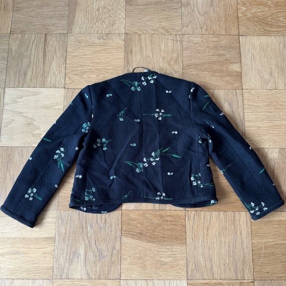NWT Zara XS Floral Embroidered Textured Short Jacket Open Blazer 4786/044/800 - Picture 3 of 10